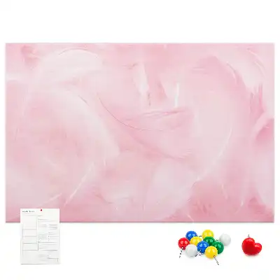 Printed Cork Memo Board with Feathers Abstraction Design