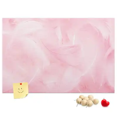 Printed Cork Memo Board with Feathers Abstraction Design