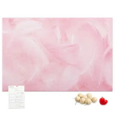 Printed Cork Memo Board with Feathers Abstraction Design