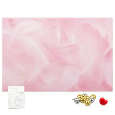 Printed Cork Memo Board with Feathers Abstraction Design