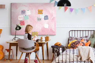 Printed Cork Memo Board with Feathers Abstraction Design