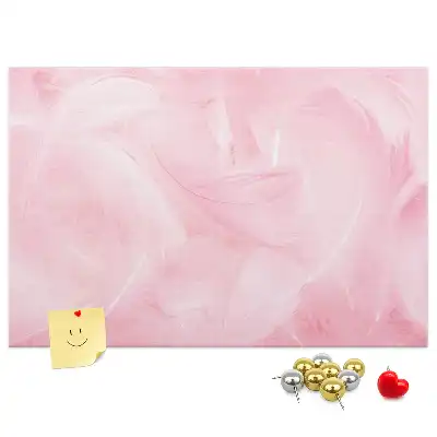 Printed Cork Memo Board with Feathers Abstraction Design