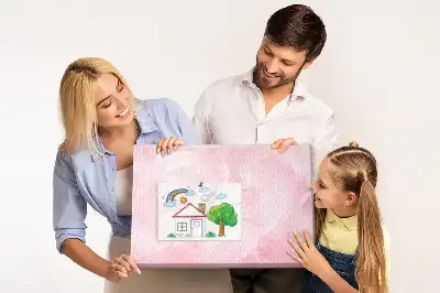 Printed Cork Memo Board with Feathers Abstraction Design
