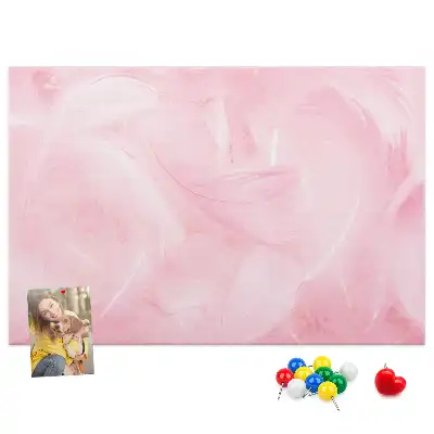 Printed Cork Memo Board with Feathers Abstraction Design