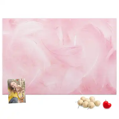 Printed Cork Memo Board with Feathers Abstraction Design