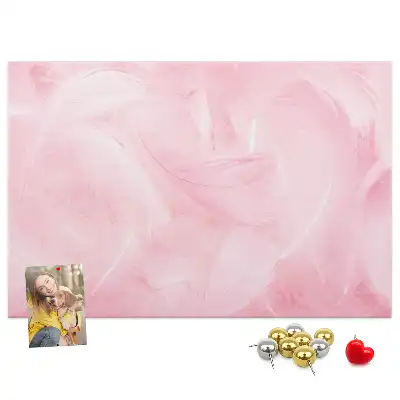 Printed Cork Memo Board with Feathers Abstraction Design