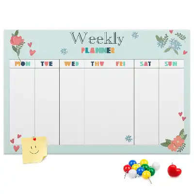 Weekly planner cork memo board