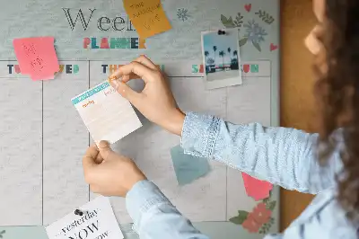 Weekly planner cork memo board