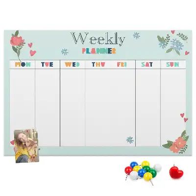 Weekly planner cork memo board