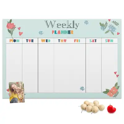 Weekly planner cork memo board