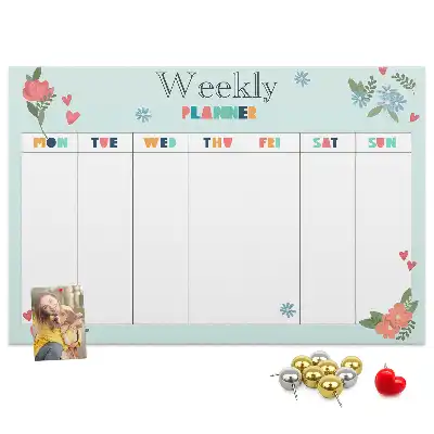 Weekly planner cork memo board