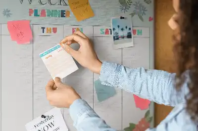 Weekly planner cork memo board