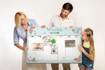 Weekly planner cork memo board