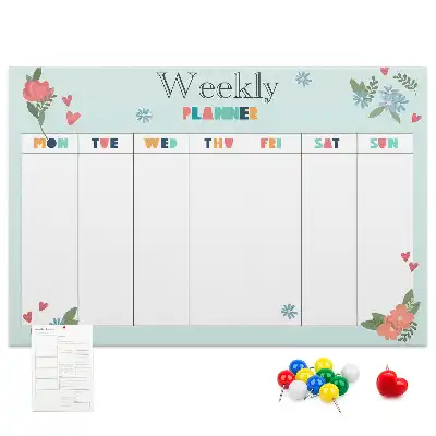 Weekly planner cork memo board