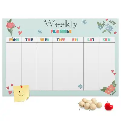 Weekly planner cork memo board