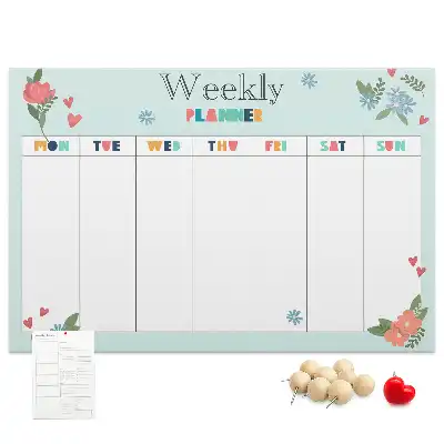 Weekly planner cork memo board