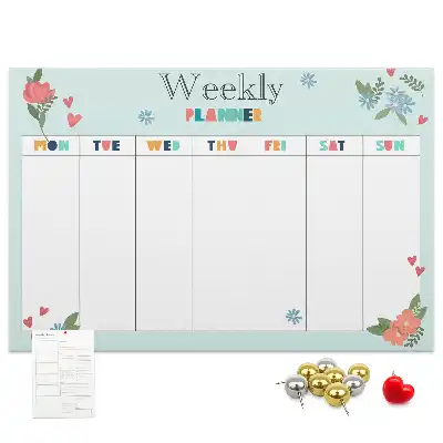 Weekly planner cork memo board