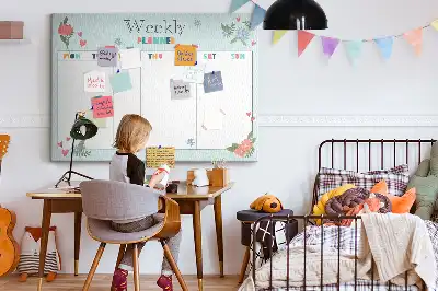 Weekly planner cork memo board
