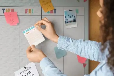 Weekly planner cork memo board