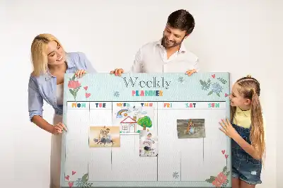 Weekly planner cork memo board