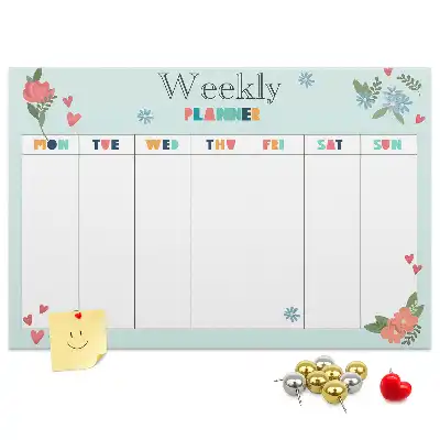 Weekly planner cork memo board