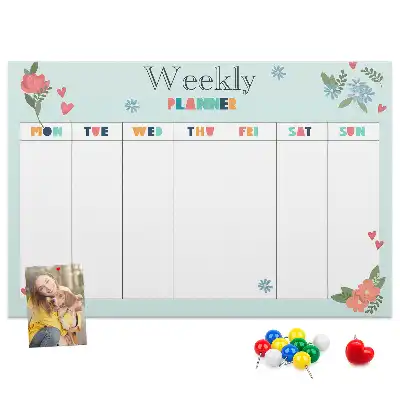 Weekly planner cork memo board