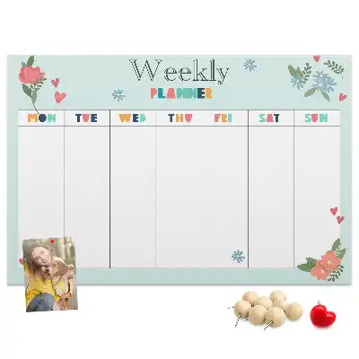 Weekly planner cork memo board