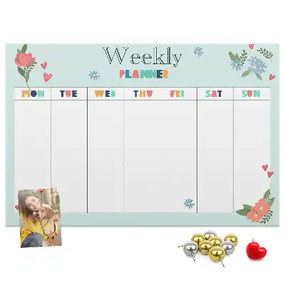 Weekly planner cork memo board