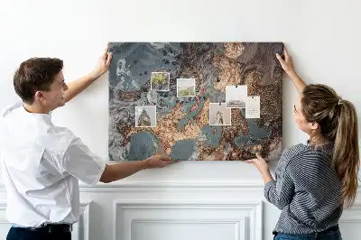Decorative Marble Printed Cork Board