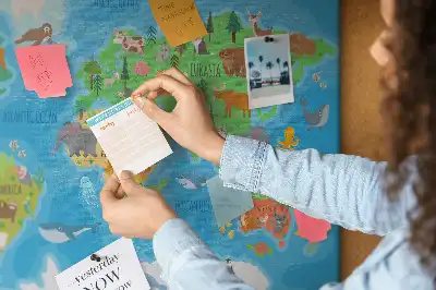 Cartoon Map Printed Cork Memo Board