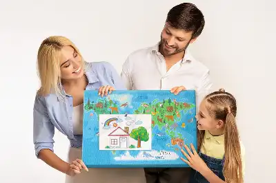 Cartoon Map Printed Cork Memo Board