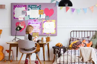 Cork memo board Monster notes