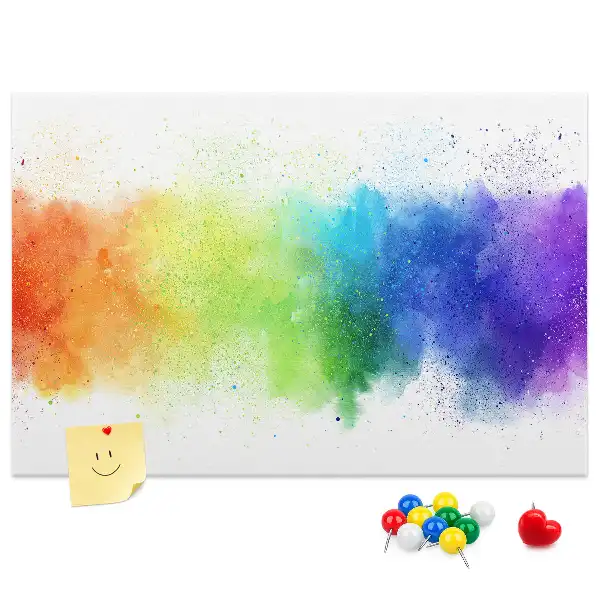 Printed Abstract Rainbow Cork Board