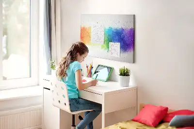 Printed Abstract Rainbow Cork Board