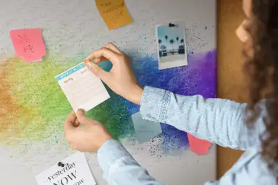 Printed Abstract Rainbow Cork Board