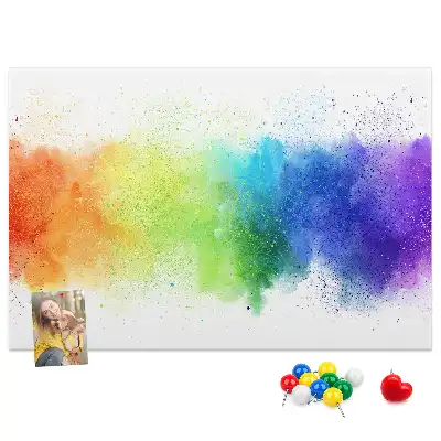 Printed Abstract Rainbow Cork Board
