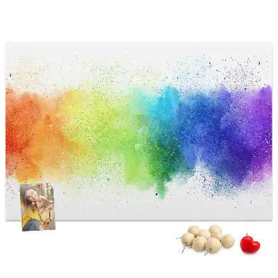 Printed Abstract Rainbow Cork Board