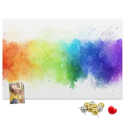 Printed Abstract Rainbow Cork Board