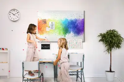 Printed Abstract Rainbow Cork Board