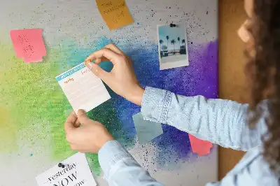 Printed Abstract Rainbow Cork Board