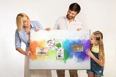 Printed Abstract Rainbow Cork Board