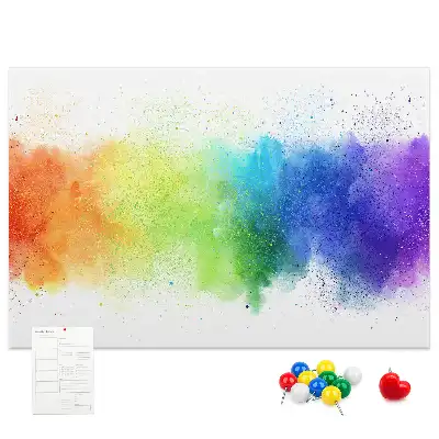 Printed Abstract Rainbow Cork Board