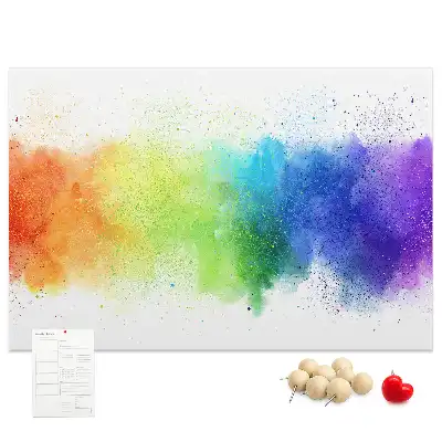 Printed Abstract Rainbow Cork Board