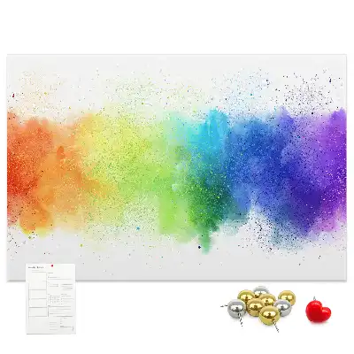 Printed Abstract Rainbow Cork Board