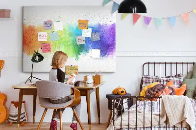 Printed Abstract Rainbow Cork Board