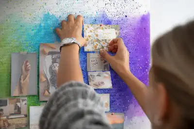 Printed Abstract Rainbow Cork Board