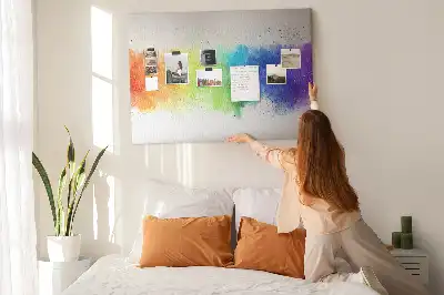 Printed Abstract Rainbow Cork Board