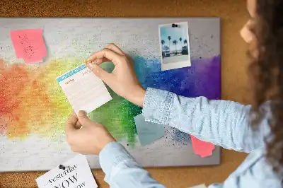 Printed Abstract Rainbow Cork Board