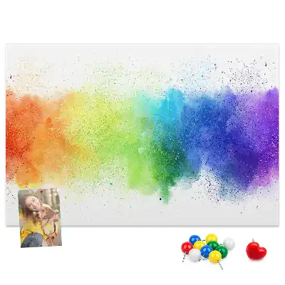 Printed Abstract Rainbow Cork Board