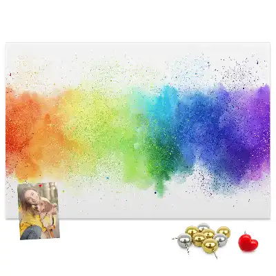 Printed Abstract Rainbow Cork Board